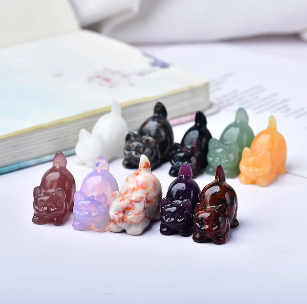 Crystal Feline Carvings
