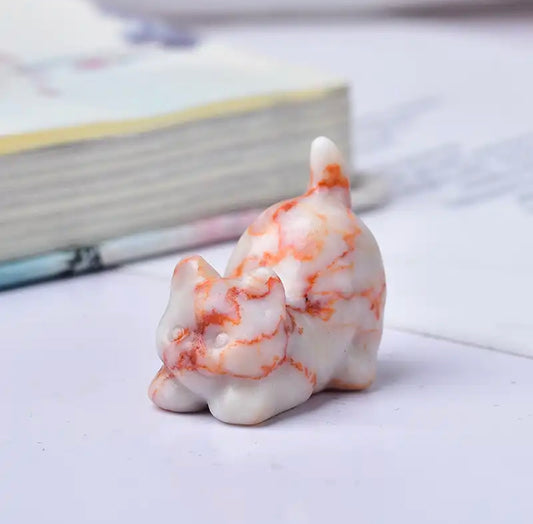 Red Gridding - Crystal Cat Carving