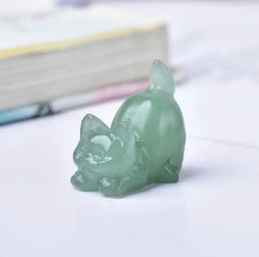 Green Aventurine - Crystal Cat Carving